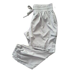 Lark + Grey Women’s 1X Jogger Cargo Pants Stretch Drawstring Taupe Comfy